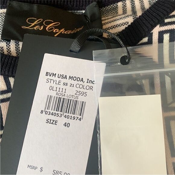 Les Copains Pink Logo Wool Sweater | Size 6 - Picture 5 of 12